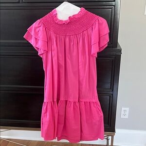 Pinch Pink‎ Smocked Ruffle Sleeve Dress